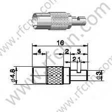 MCX Weiblicher Crimpfenster Lot für RG178 RF-Anschluss