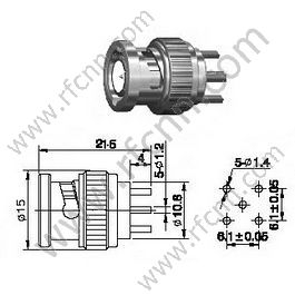 BNC-Stecker für den PCB-RF-Anschluss