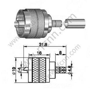 UHF-männliche Crimp für RG58 RF-Anschluss