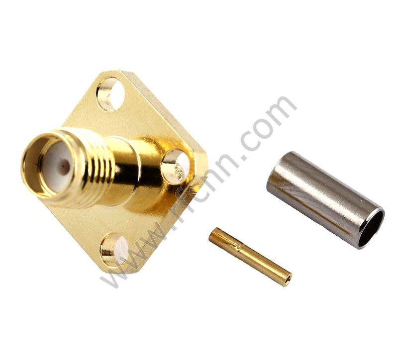 SMA-weiblicher Bulkhead-Quadrat-Flansch für RG174 RF-Anschluss