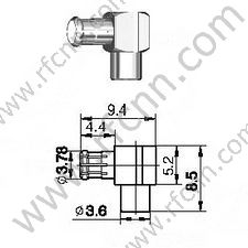 MCX männlicher rechter Winkel für RG405 RF-Anschluss
