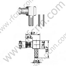 MCX Male Crimp Right Winkel für RG174 RF-Anschluss