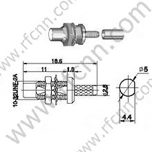SMC-weibliche Panel-Halterung für RG174 RF-Anschluss