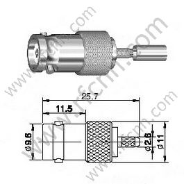 BNC Crimp Female für RG174 RF-Anschluss