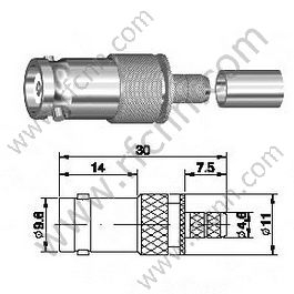 BNC Crimp Female für RG58 RF-Anschluss