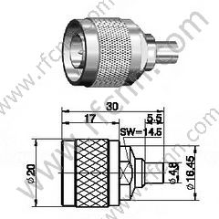 N Stecker an MCX-RF-Adapter