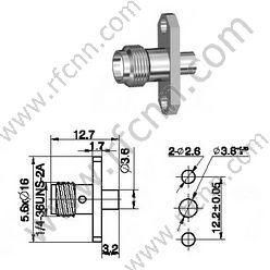 SMA Weiblicher Crimpflansch für RG405 RF-Anschluss