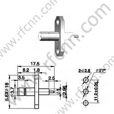 SMB-weiblicher Flansch-Micro-Strip-HF-Stecker