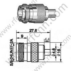 N weibliche bis mcx-weibliche RF-Adapter