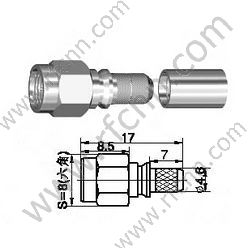SMA Male Crimp für RG58 RF-Anschluss