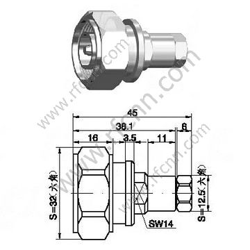 DIN MALE 7/16 für 1/4 "Super flexibles Kabel HF-Anschluss