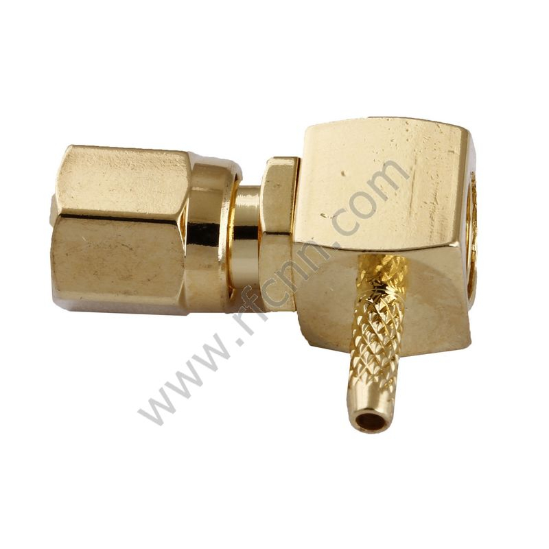 SMC-Buchse rechtwinklig Crimp für RG178 RF-Anschluss