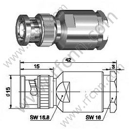 BNC-Stecker-Klemme für RG213 RF-Anschluss