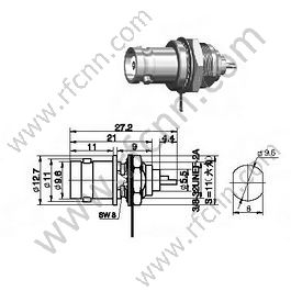 BNC-weiblicher Bulkhead-Panel-Halterung HF-Anschluss