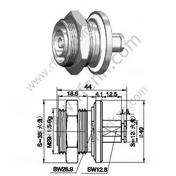 DIN 7/16 Bulkhead-Panel-Halterung für RG58 RF-Anschluss