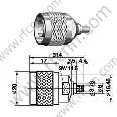N Stecker an MCX männlicher HF-Adapter